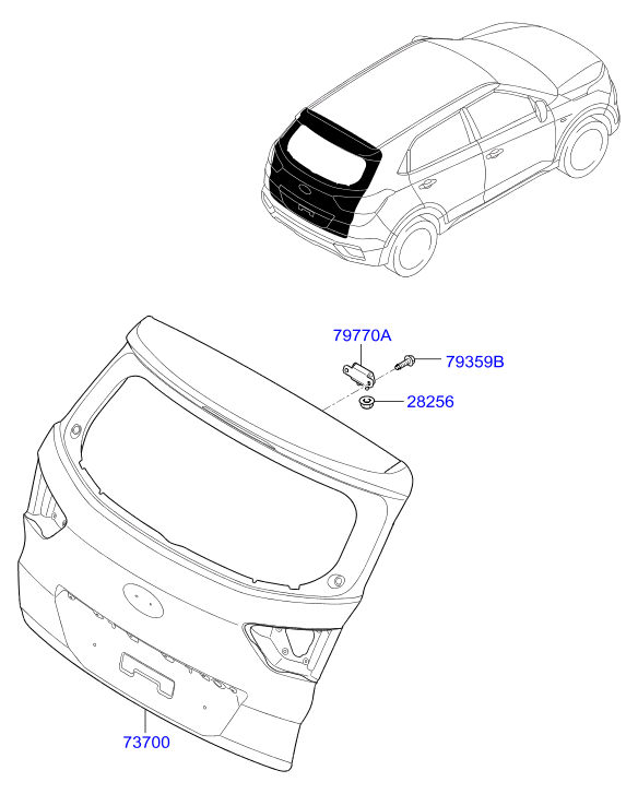 Дверь багажника для Хендай Крета 2016-2018