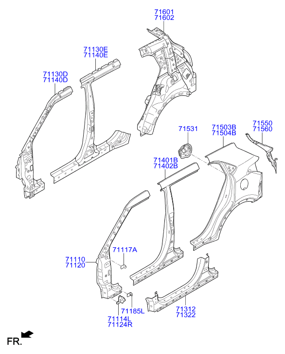 Крыло заднее правое для Хендай Крета 2016-2018