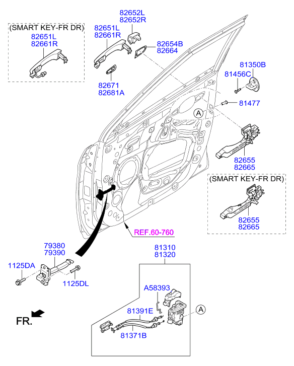 Ручка передней правой двери для Хендай Крета 2016-2018