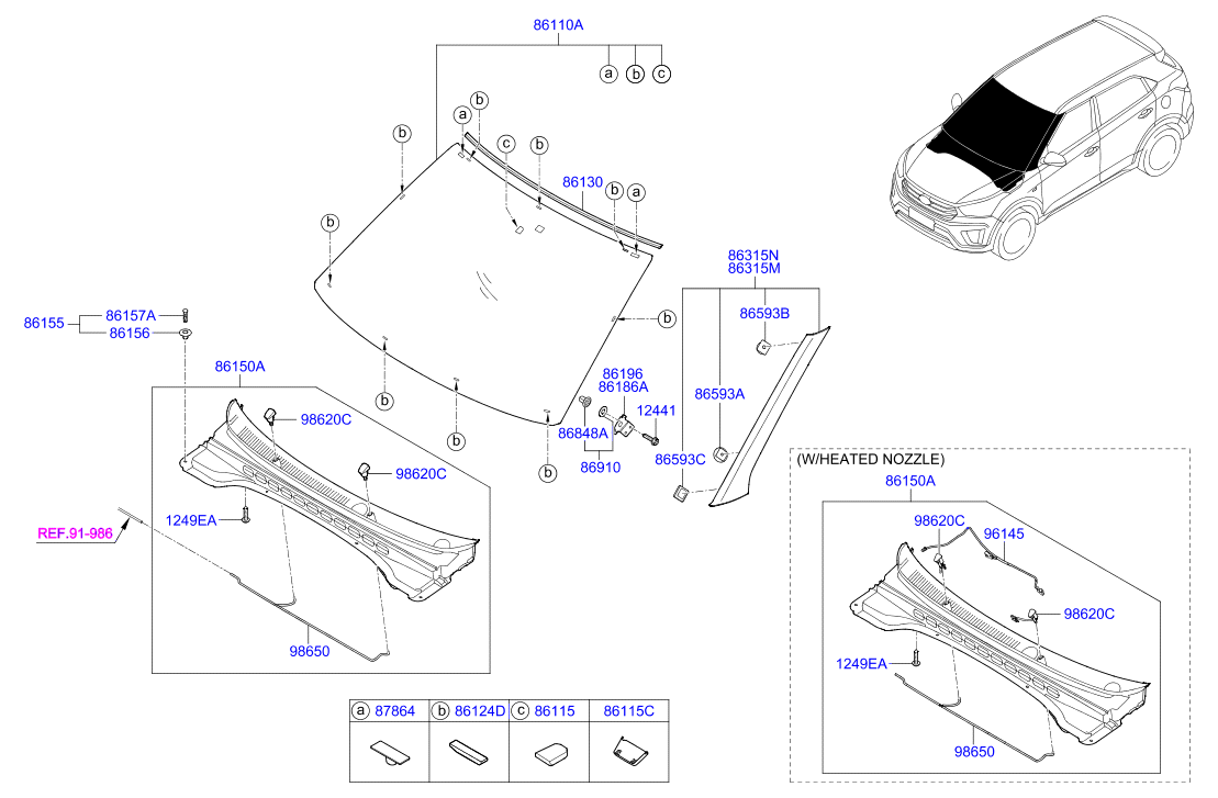 Лобовое стекло для Хендай Крета 2016-2018