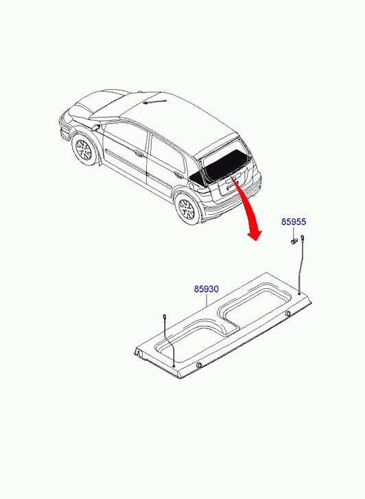 Полка багажника для Хендай Гетц 2002-2005