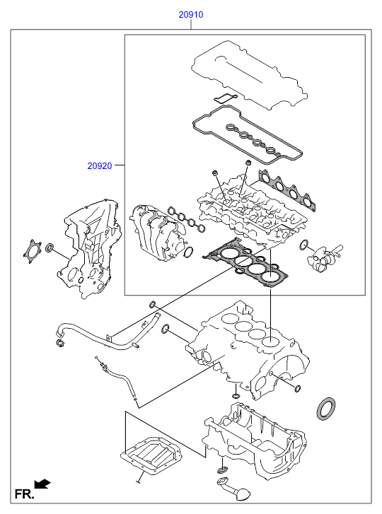 Комплект прокладок двигателя для Hyundai Tucson 2015-2018