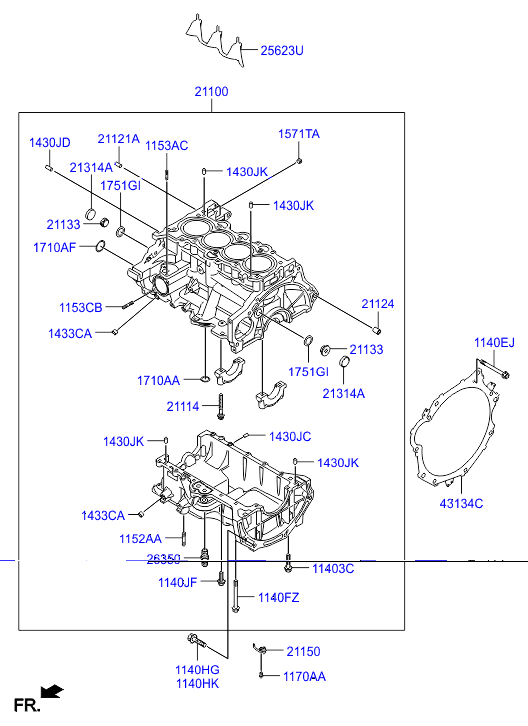 Блок цилиндров в сборе для Hyundai Tucson 2015-2018
