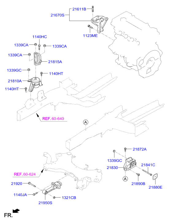 Подушка двигателя левая для Hyundai Tucson 2015-2018