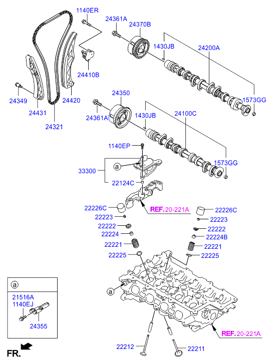Натяжитель цепи ГРМ для Hyundai Tucson 2015-2018