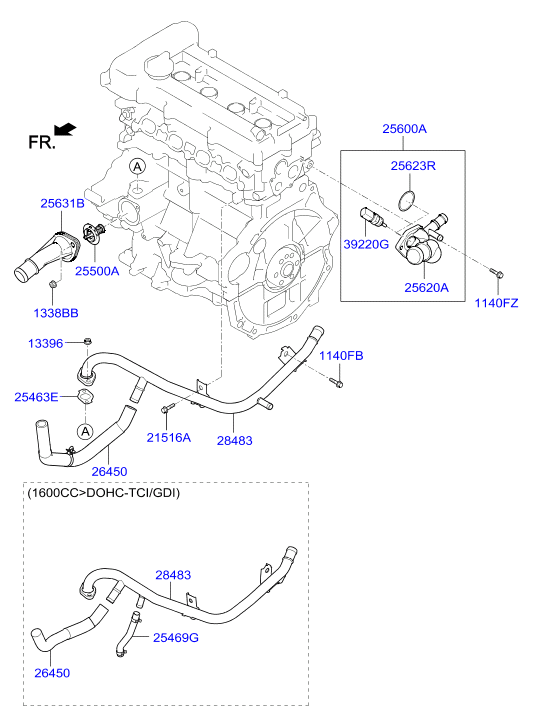 Корпус термостата в сборе для Hyundai Tucson 2015-2018