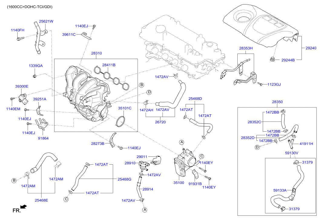 Датчик расхода воздуха для Hyundai Tucson 2015-2018