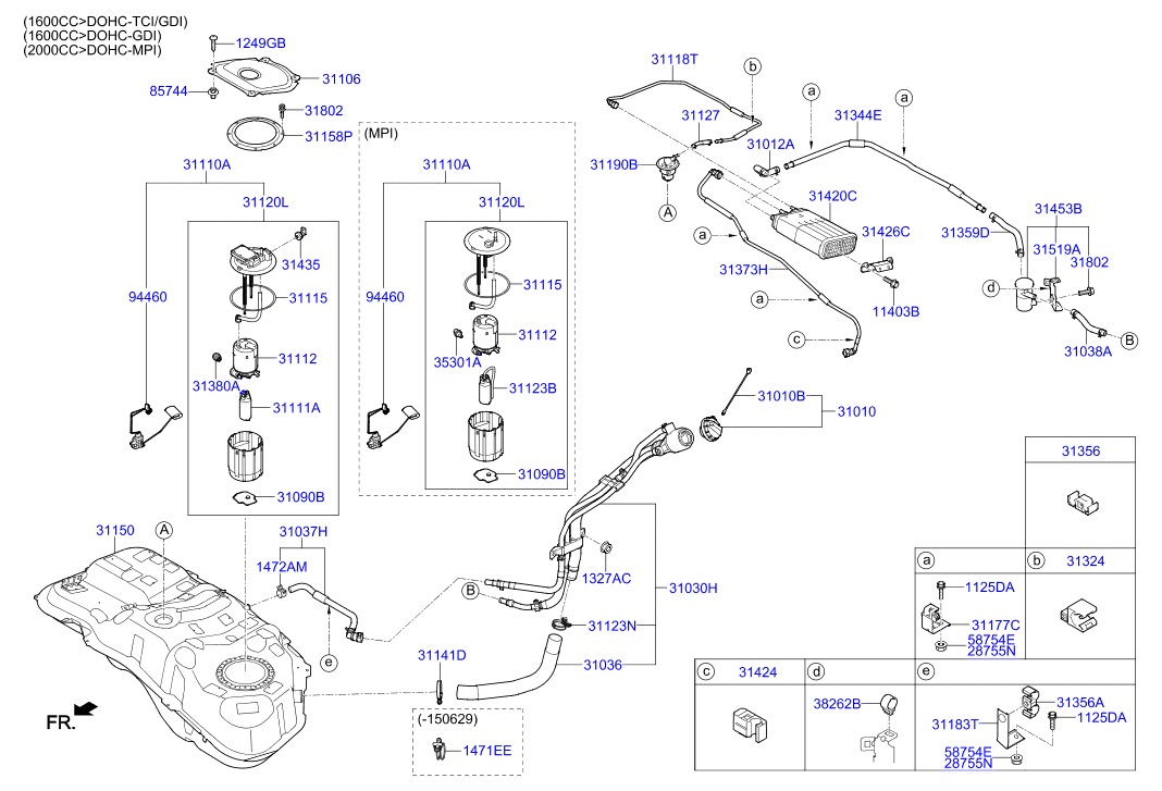 Горловина заливная бака топливного для Hyundai Tucson 2015-2018