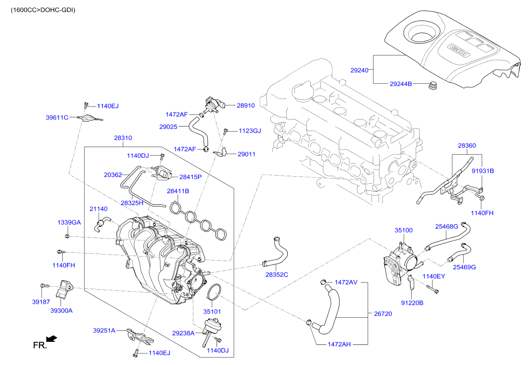 Дроссельная заслонка для Hyundai Tucson 2015-2018