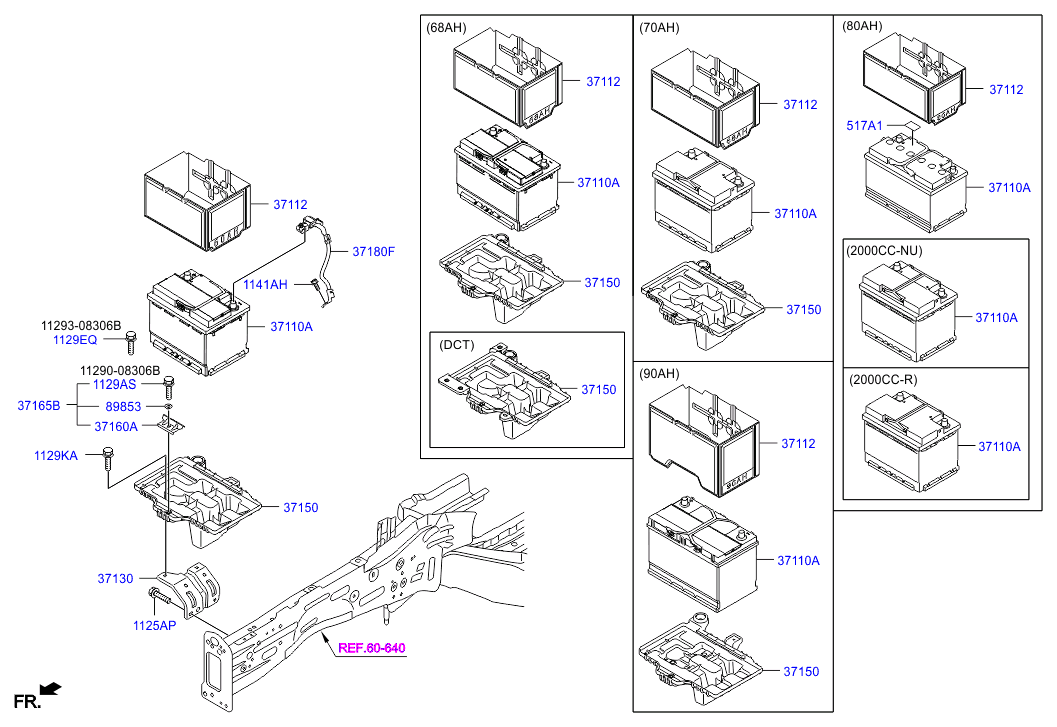 Аккумулятор для Hyundai Tucson 2015-2018