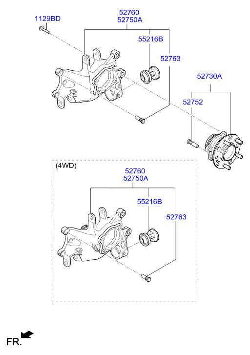 Ступица задняя левая для Hyundai Tucson 2015-2018