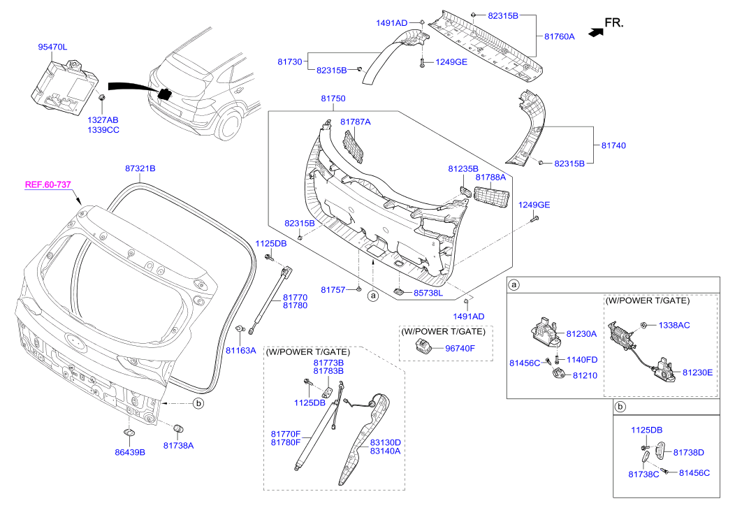 Замок багажника для Hyundai Tucson 2015-2018