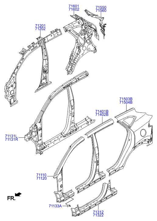 Порог левый для Hyundai Tucson 2015-2018
