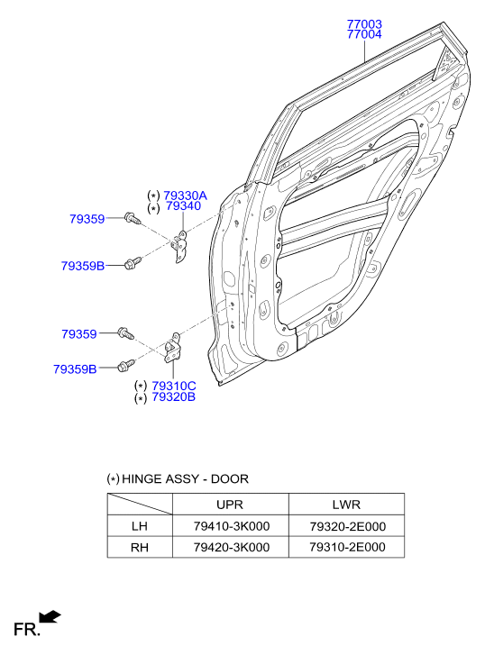 Дверь задняя левая для Hyundai Tucson 2015-2018