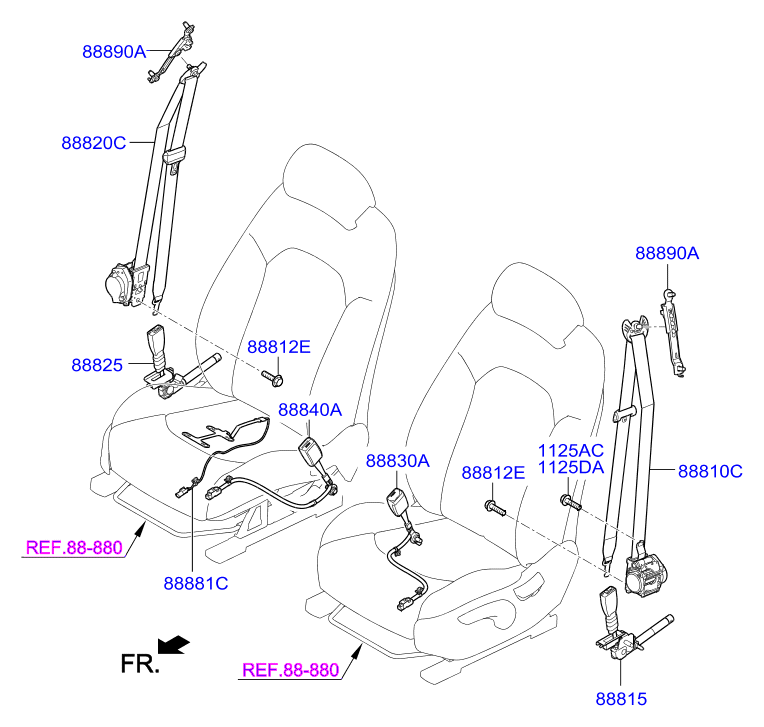 Ремень безопасности водителя для Hyundai Tucson 2015-2018