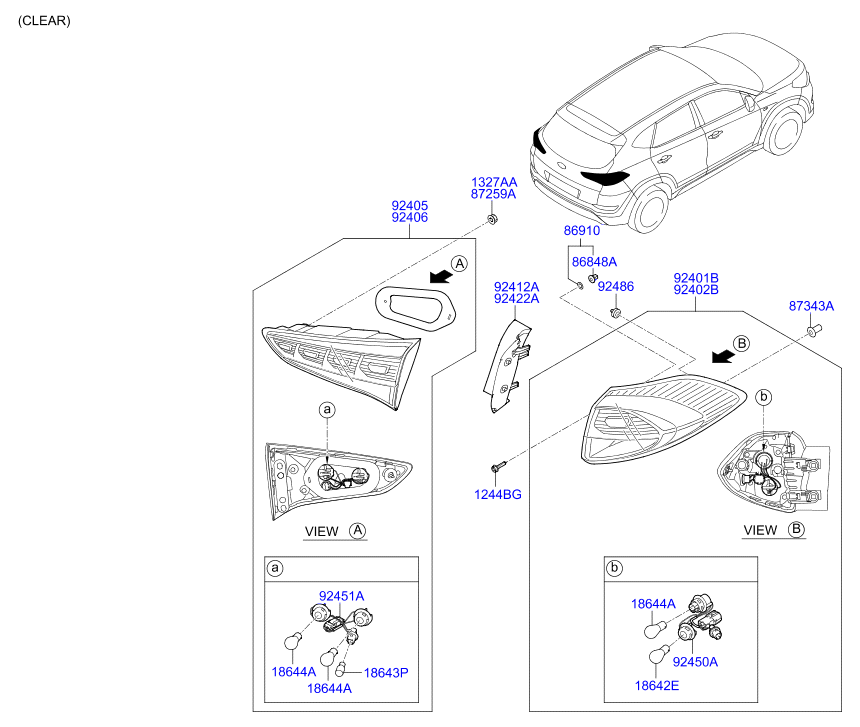 Фонарь задний правый на крыле для Hyundai Tucson 2015-2018