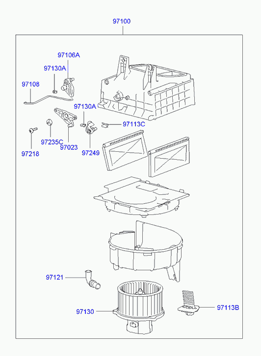 Мотор вентилятора салона для Хендай Гетц 2002-2005