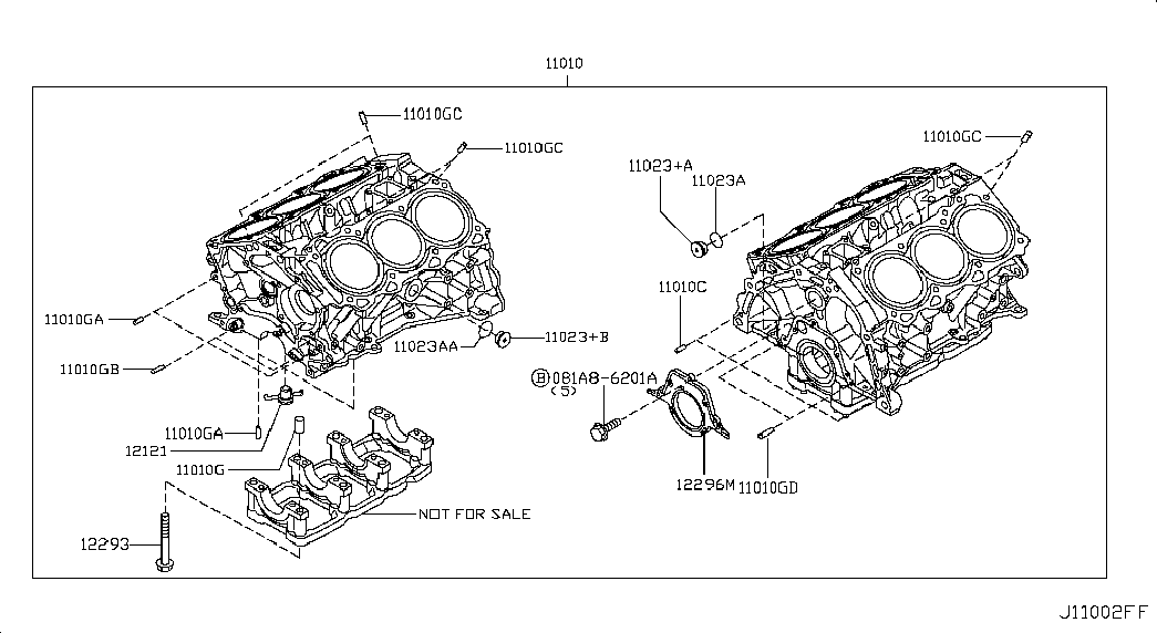 Блок цилиндров в сборе для Ниссан Патфайндер 2012-2017