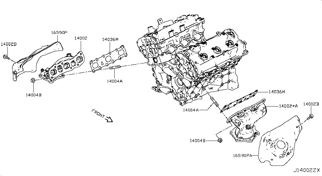 Коллектор выпускной для Ниссан Патфайндер 2012-2017
