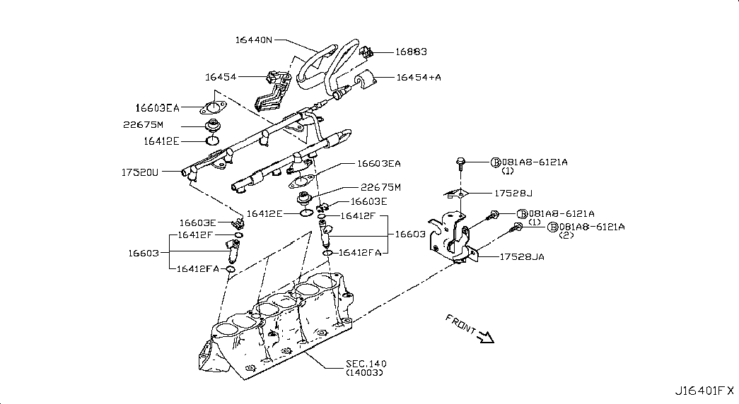 Топливная форсунка для Ниссан Патфайндер 2012-2017
