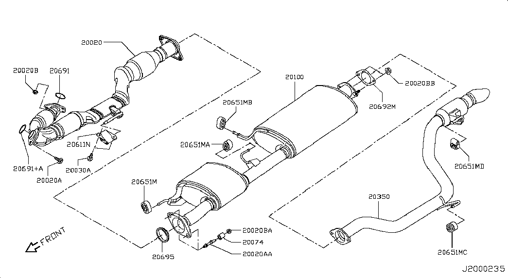 Приёмная труба для Ниссан Патфайндер 2012-2017