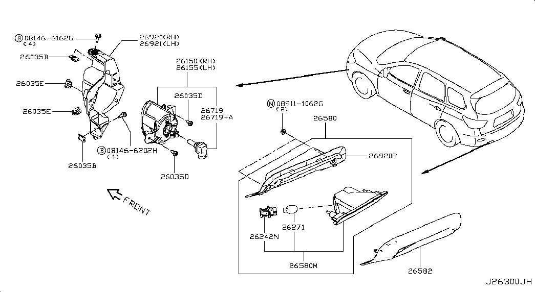 Фара левая в сборе для Ниссан Патфайндер 2012-2017