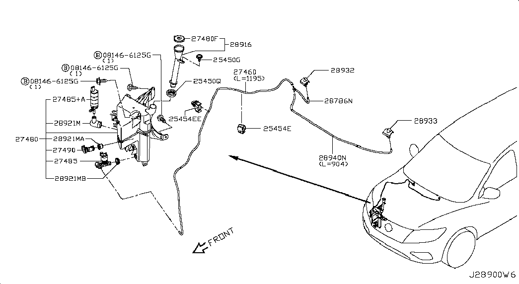 Бачок стеклоочистителей для Ниссан Патфайндер 2012-2017