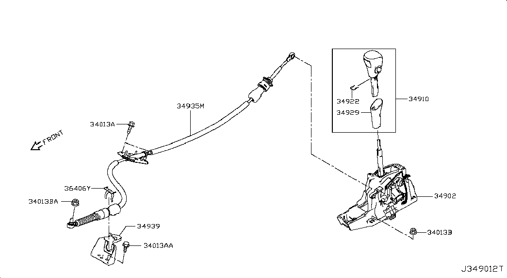 Рычаг переключения скоростей для Ниссан Патфайндер 2012-2017