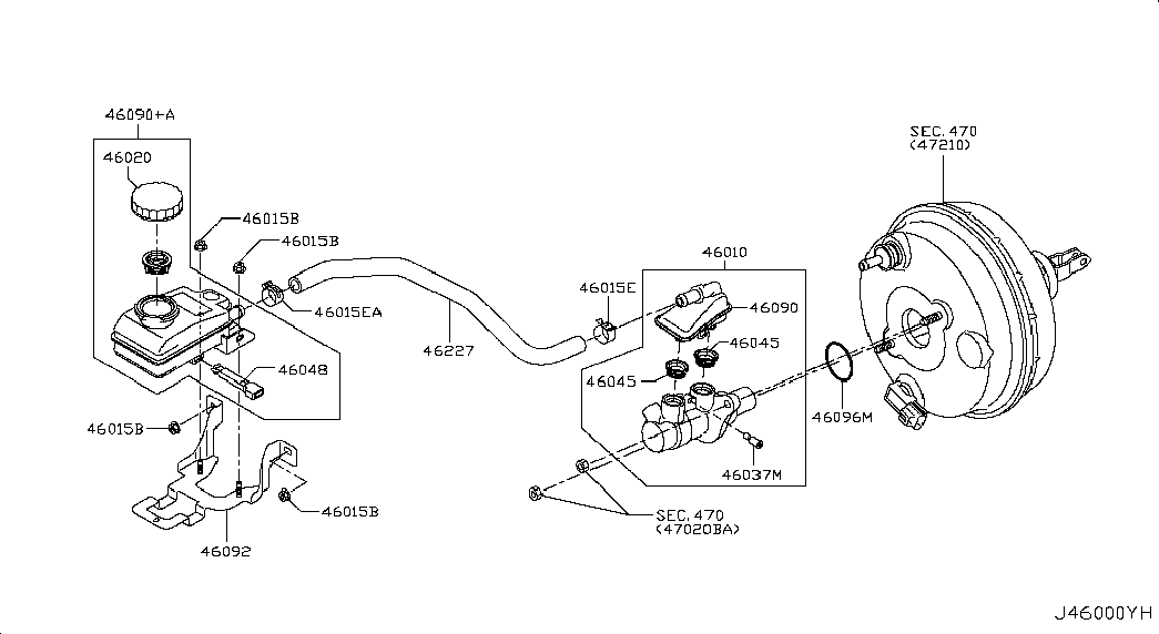 Главный тормозной цилиндр с бачком для Ниссан Патфайндер 2012-2017