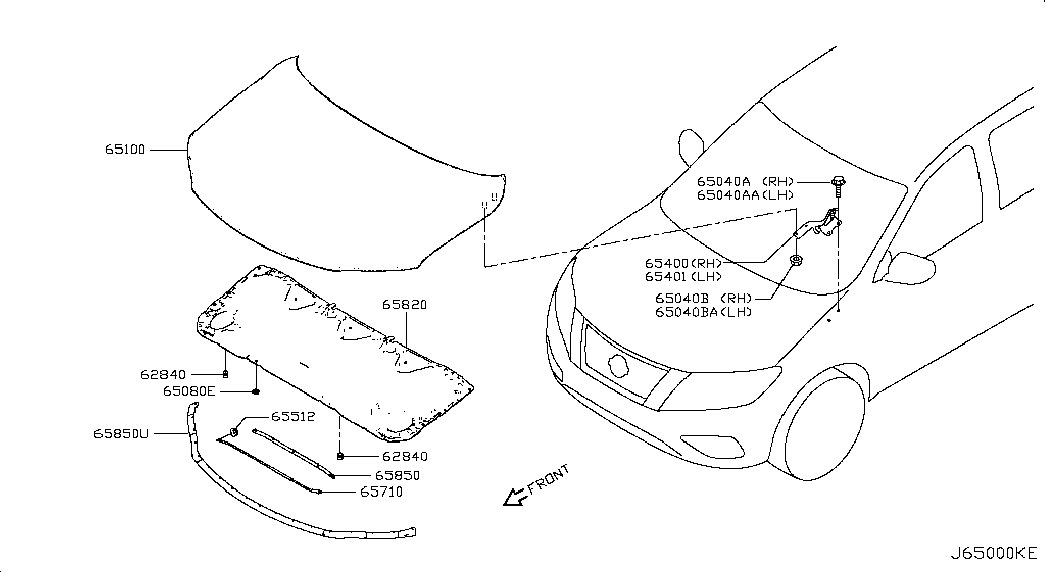 Петля капота правая для Ниссан Патфайндер 2012-2017