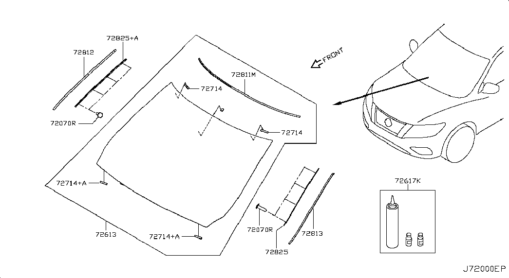 Лобовое стекло для Ниссан Патфайндер 2012-2017