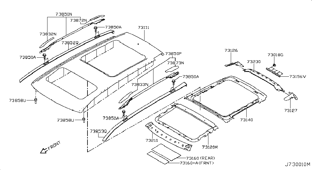 Рейлинг правый для Ниссан Патфайндер 2012-2017
