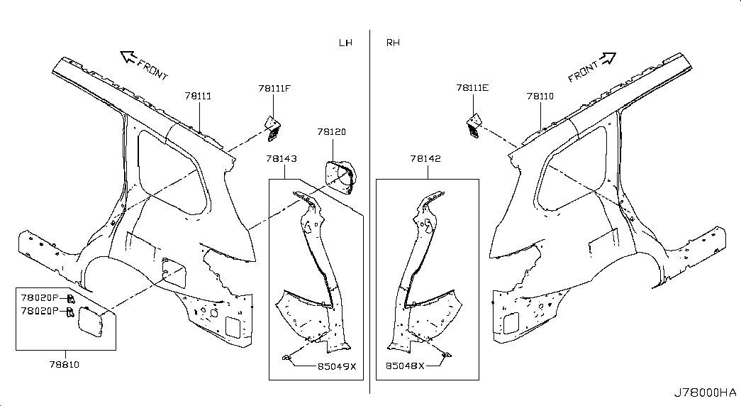 Крыло заднее левое для Ниссан Патфайндер 2012-2017