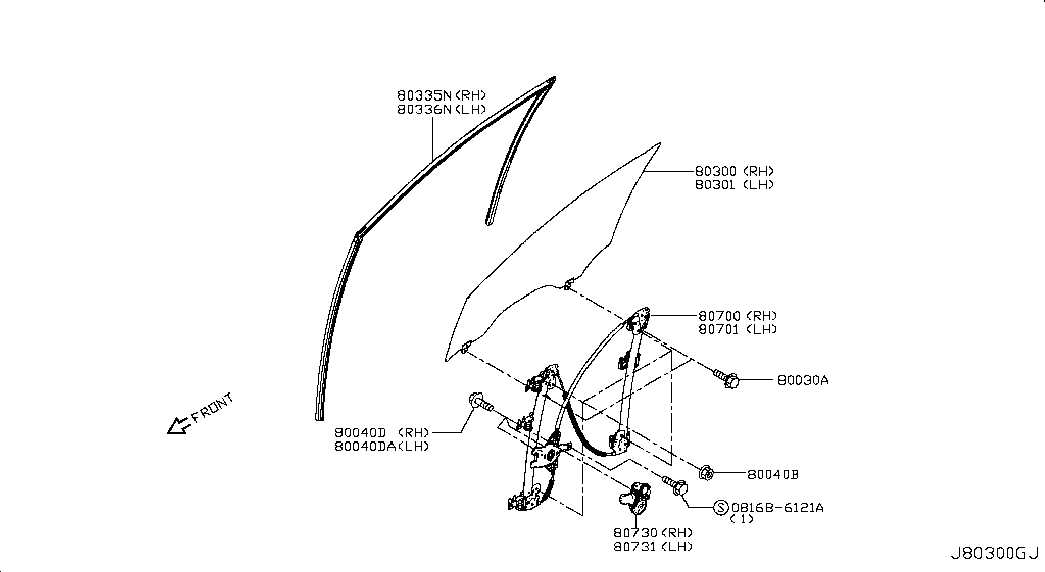 Стекло передней левой двери для Ниссан Патфайндер 2012-2017