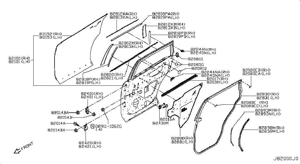 Дверь задняя правая для Ниссан Патфайндер 2012-2017