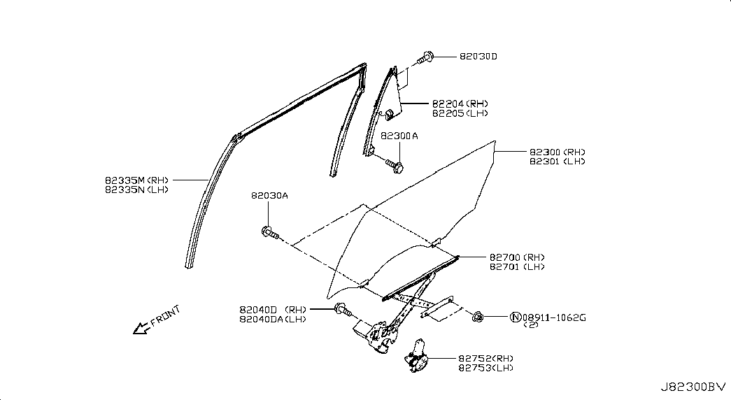 Стекло задней правой двери для Ниссан Патфайндер 2012-2017