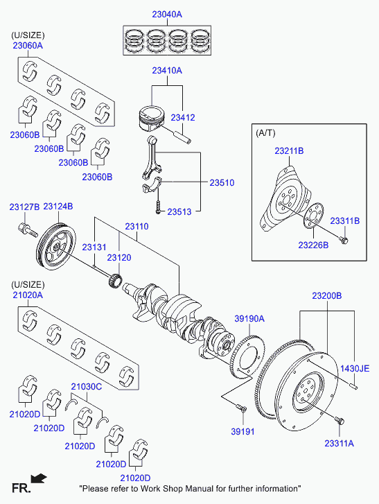 Комплект колец поршневых для Хендай Элантра 2010-2014