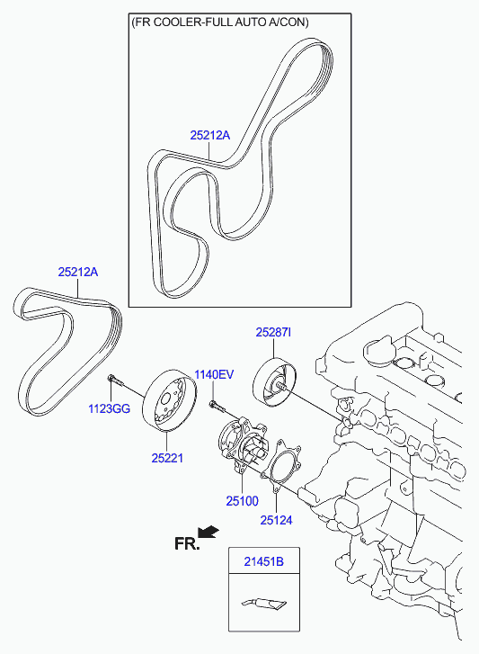 Помпа водяная для Хендай Элантра 2010-2014
