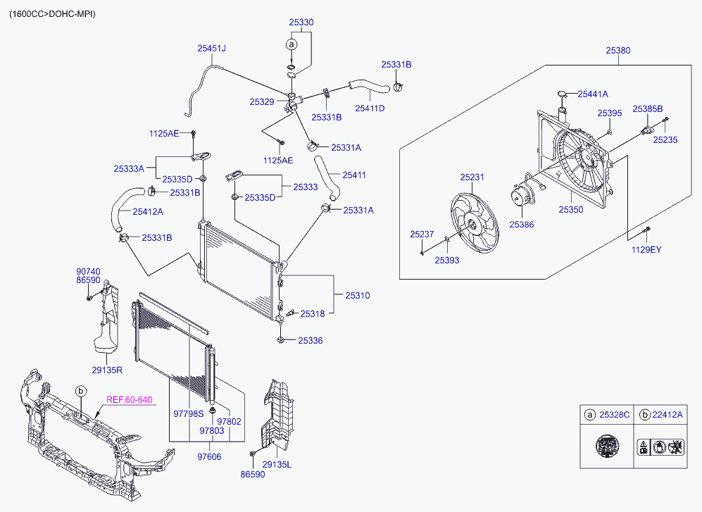 Конденсатор кондиционера в сборе для Хендай Элантра 2010-2014