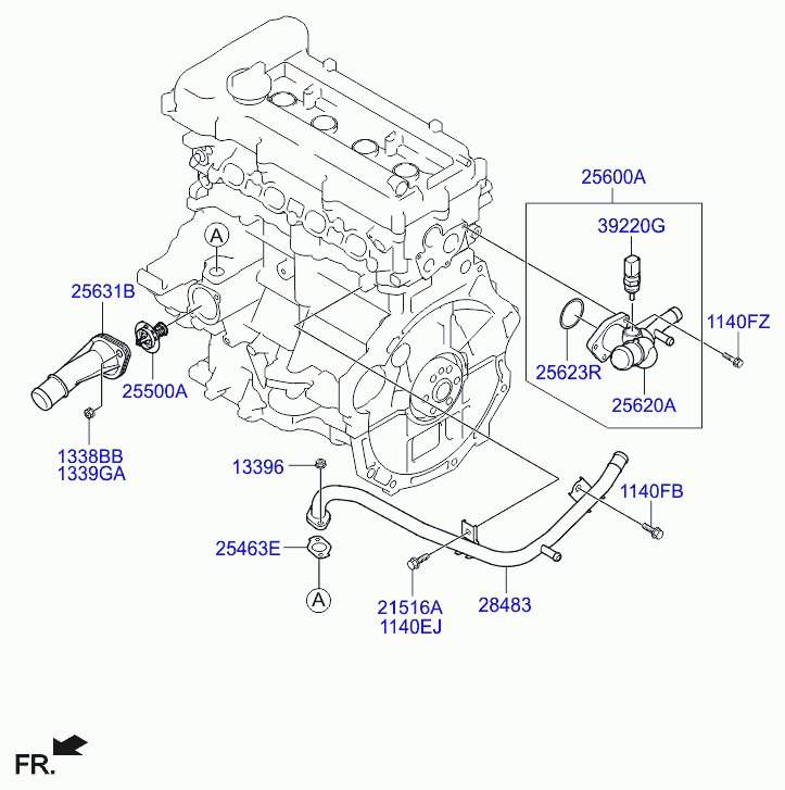 Корпус термостата в сборе для Хендай Элантра 2010-2014