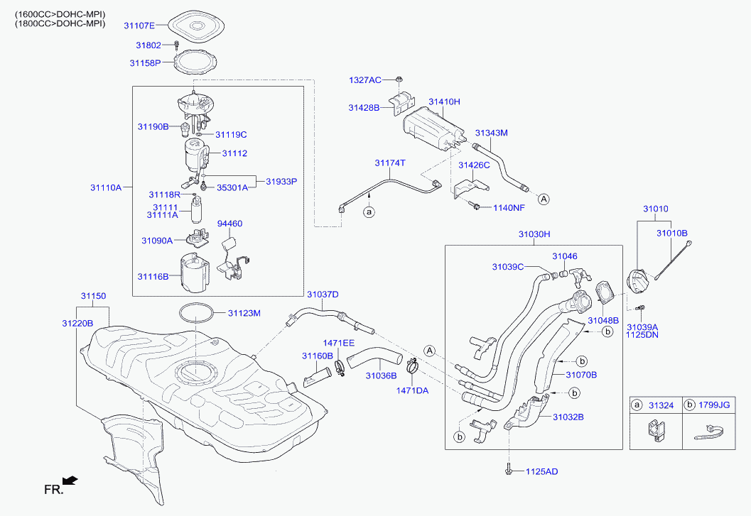 Бак топливный для Хендай Элантра 2010-2014