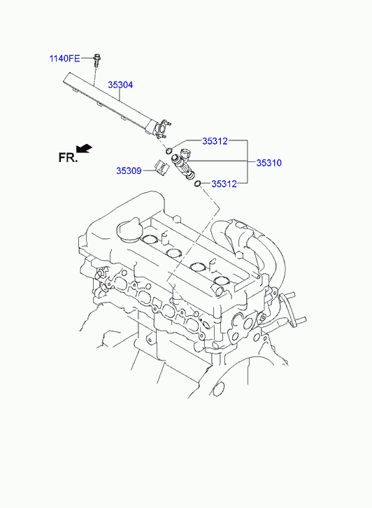 Топливная рампа для Хендай Элантра 2010-2014