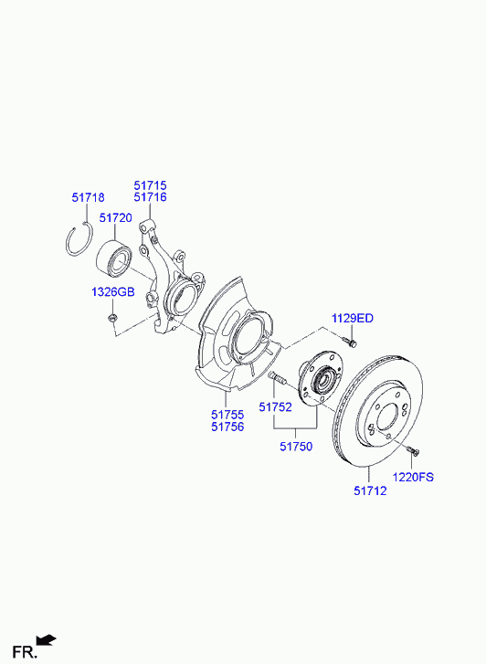Подшипник ступицы передней для Хендай Элантра 2010-2014