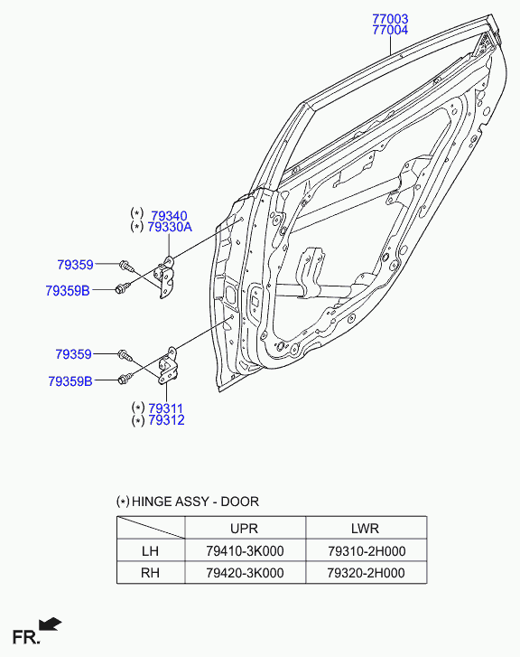 Дверь задняя левая для Хендай Элантра 2010-2014