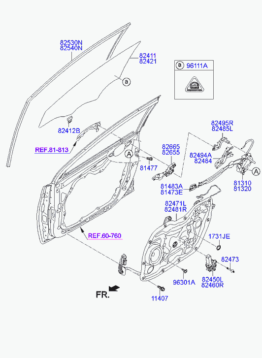 Мотор стеклоподъемника переднего правого для Хендай Элантра 2010-2014