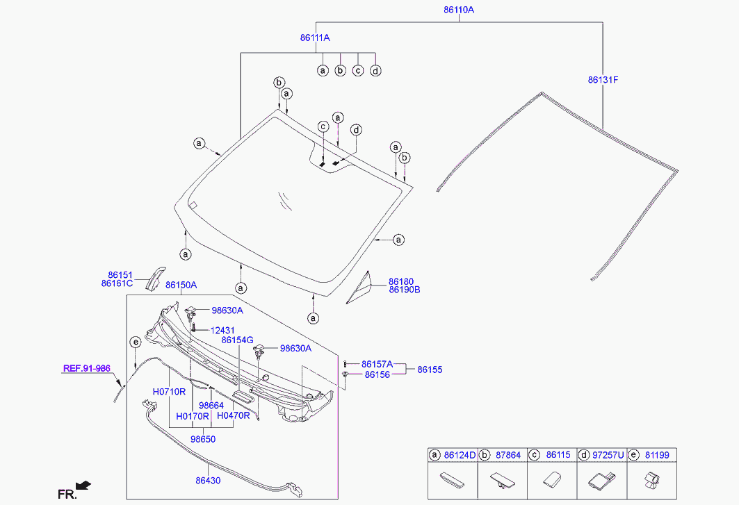 Лобовое стекло для Хендай Элантра 2010-2014