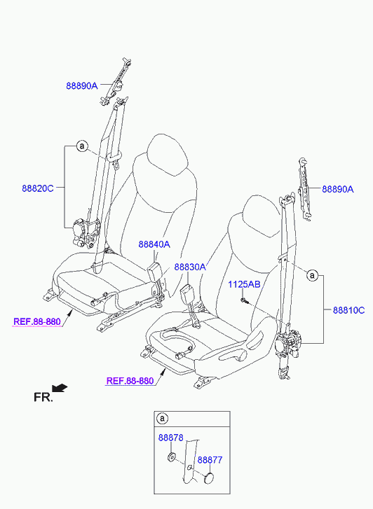 Ремень безопасности водителя для Хендай Элантра 2010-2014