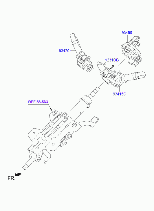 Подрулевой переключатель стеклоочистителя для Хендай Элантра 2010-2014