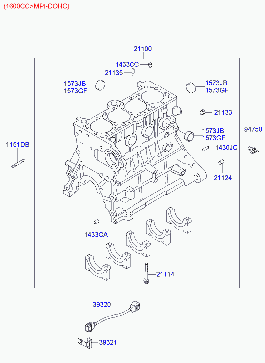 Блок цилиндров в сборе для Хендай Элантра 2003-2010
