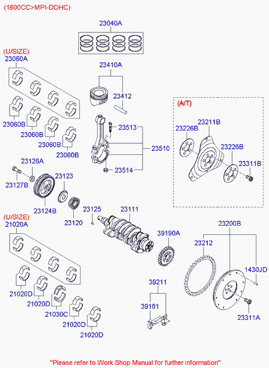 Комплект колец поршневых для Хендай Элантра 2003-2010